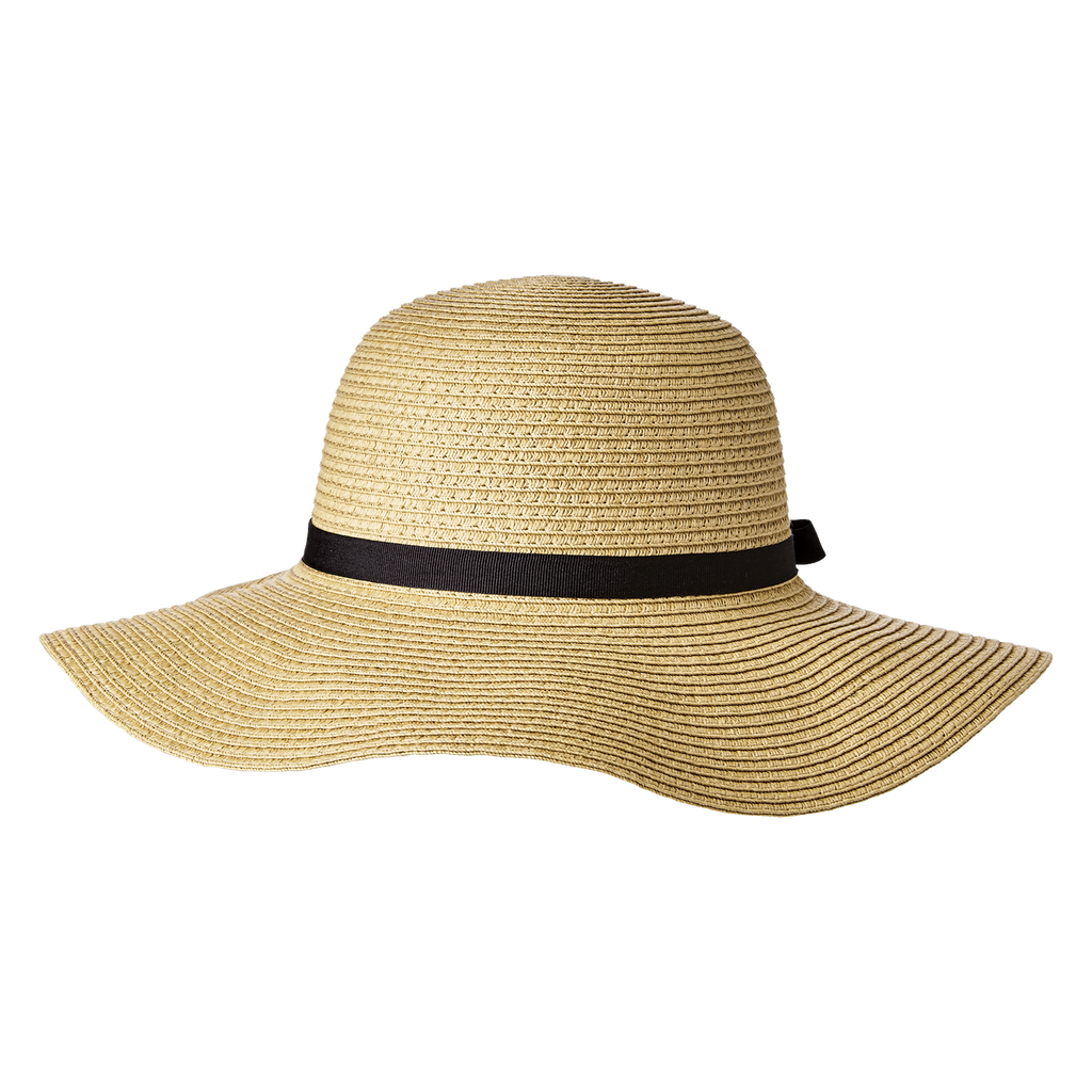 Chapeau de paille, nature ruban noir