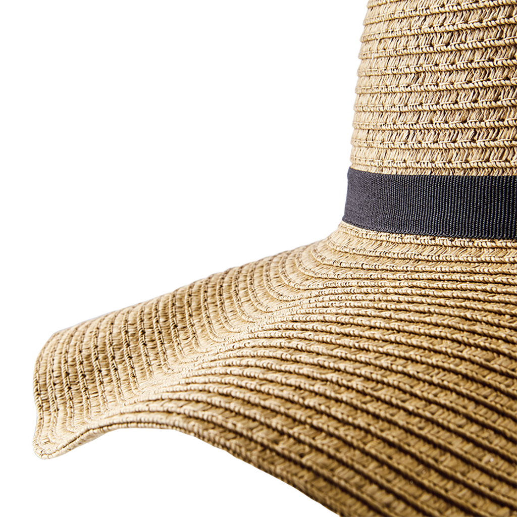 Chapeau de paille, nature ruban noir