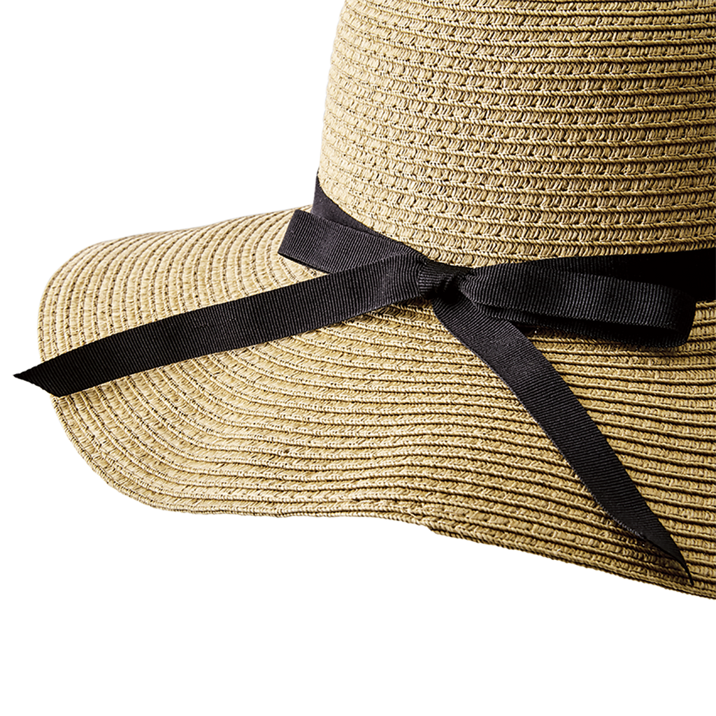 Chapeau de paille, nature ruban noir