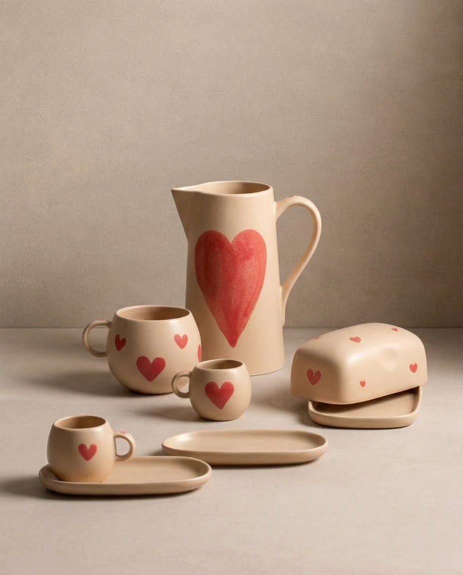 Mug boule en grès Cozy Hearts 500 ml édition limitée