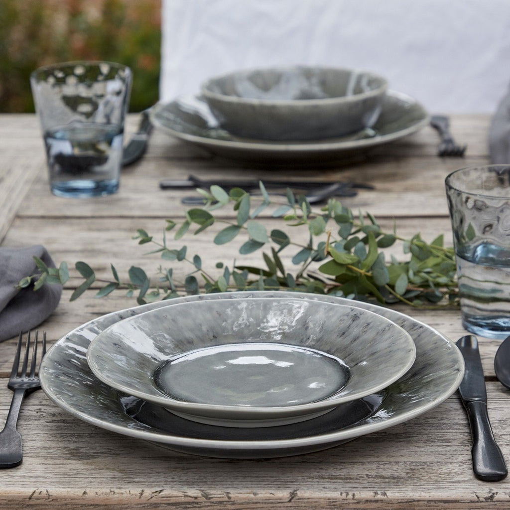 6 Assiettes salade/dessert  gris ou beige "MADEIRA" Ø21