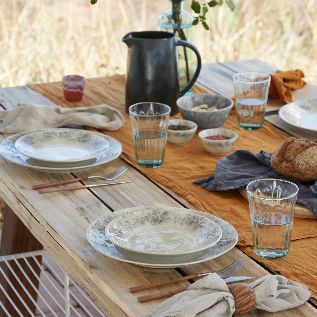 6 Assiettes salade/dessert  gris ou beige "MADEIRA" Ø21