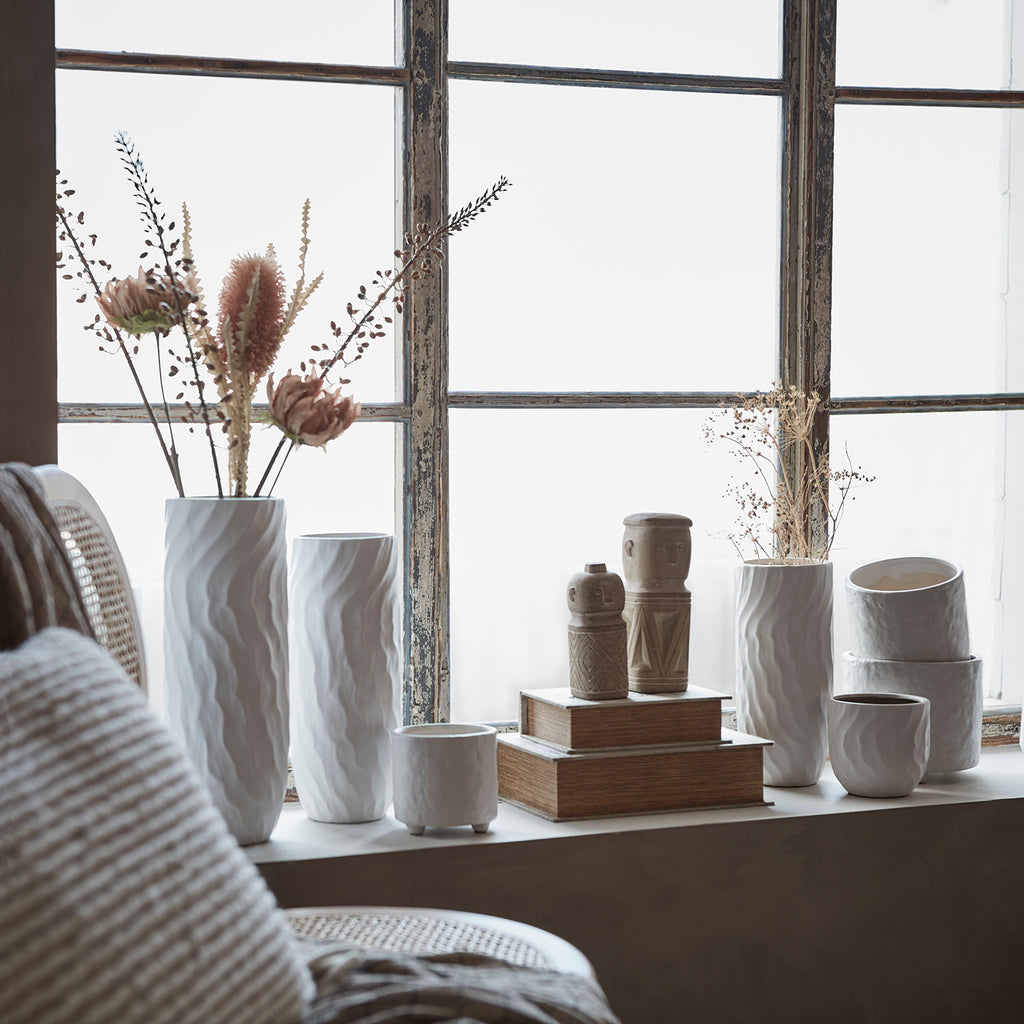 Vase blanc en grès