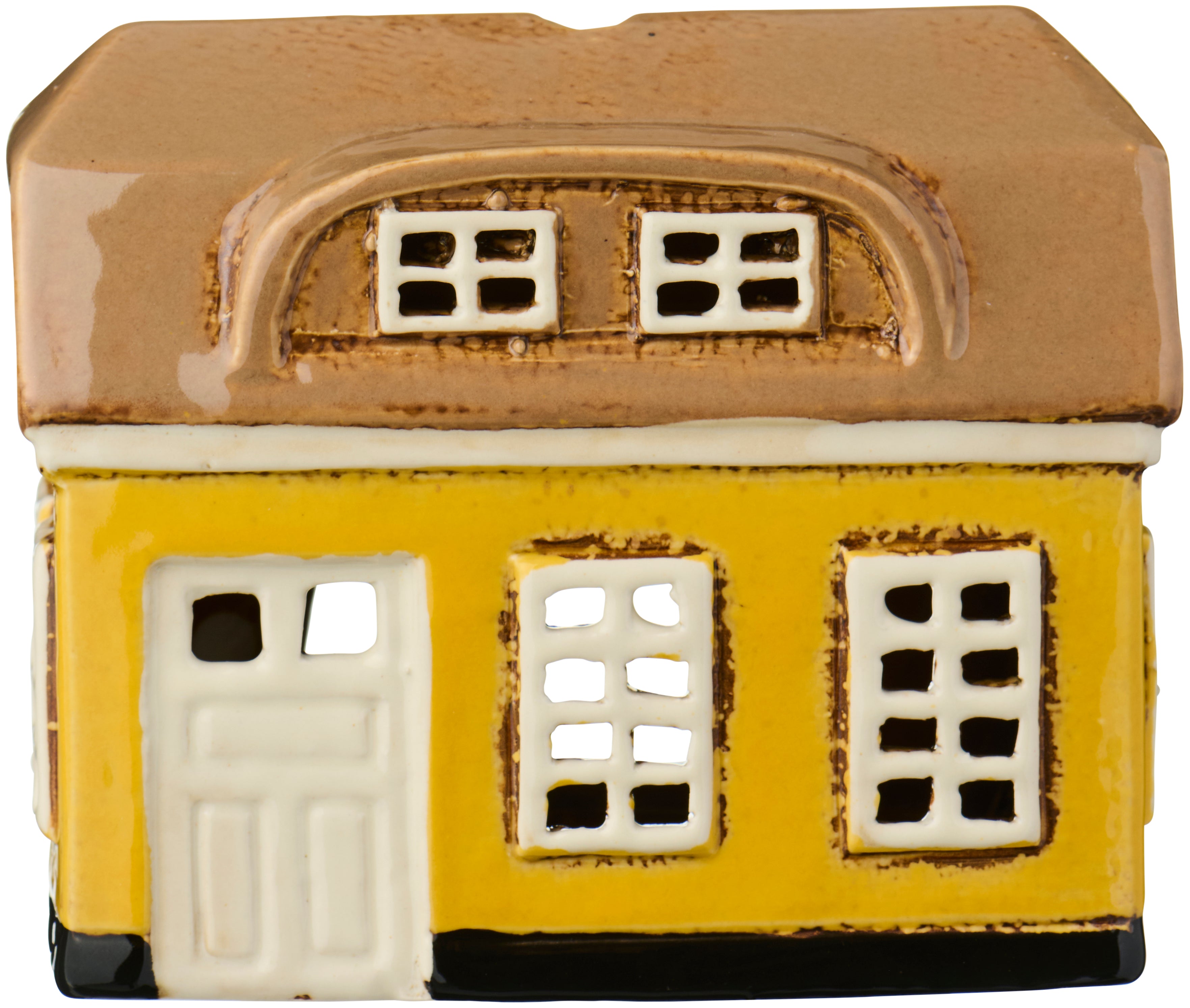 Bougeoir Maison, jaune toit brun