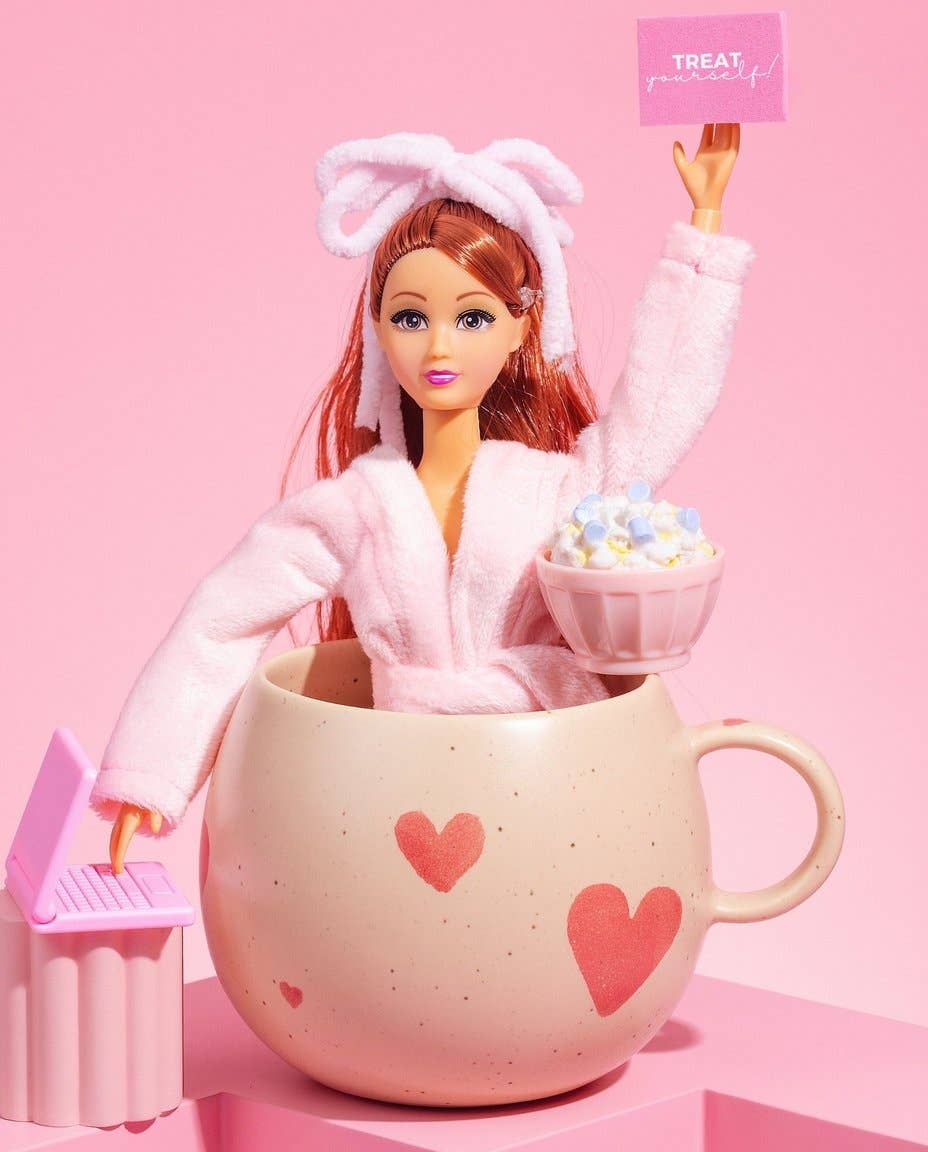 Mug boule en grès Cozy Hearts 500 ml édition limitée