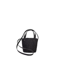 Sac noir avec lanière noir en cuir tressé à la main