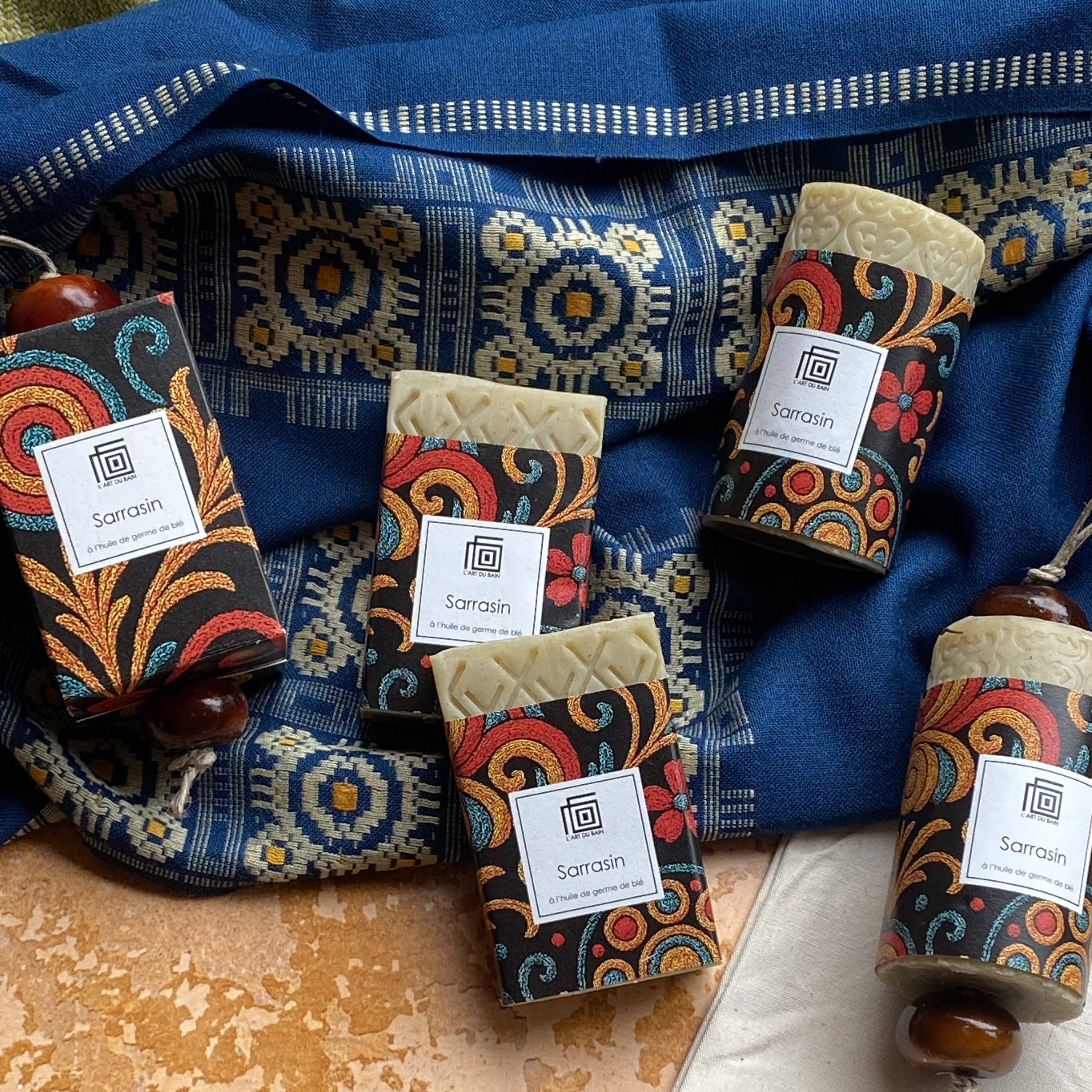 Savon Breton à l’huile de germe de blé « Sarrasin »: Savon sur corde pochette