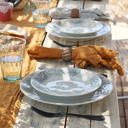 6 Assiettes dîner gri ou beige "MADEIRA" Ø28