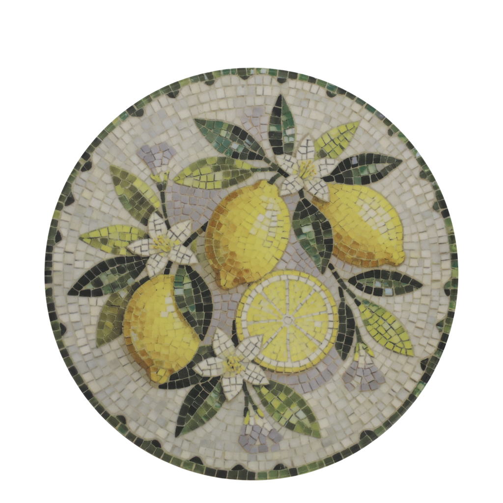 Assiette en grès mosaïque avec citrons