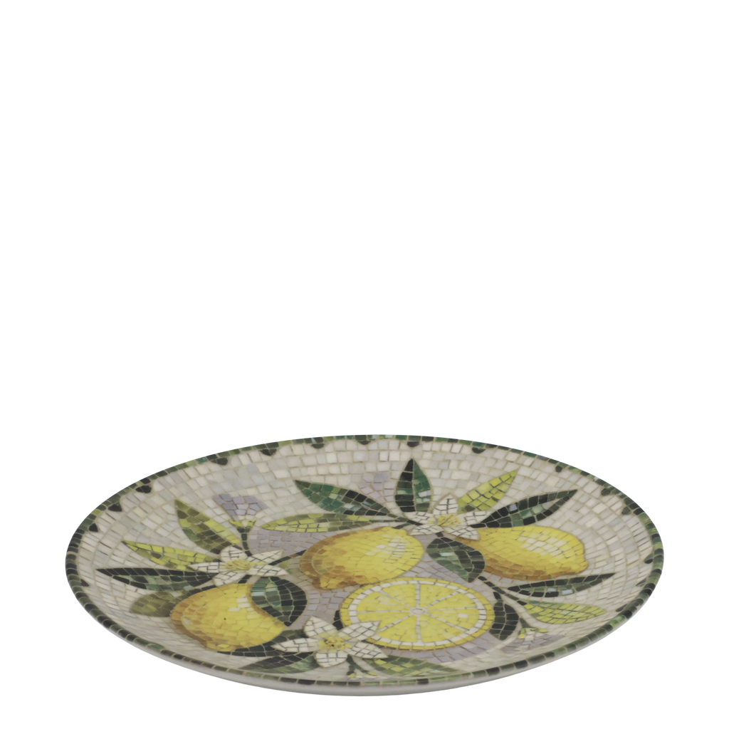Assiette en grès mosaïque avec citrons