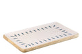 Plateau Rectangle Bois De Manguier Bleu Foncé/Blanc