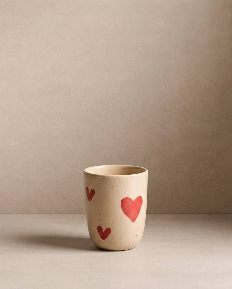 Verre à café en Grès Cozy Hearts 220ml