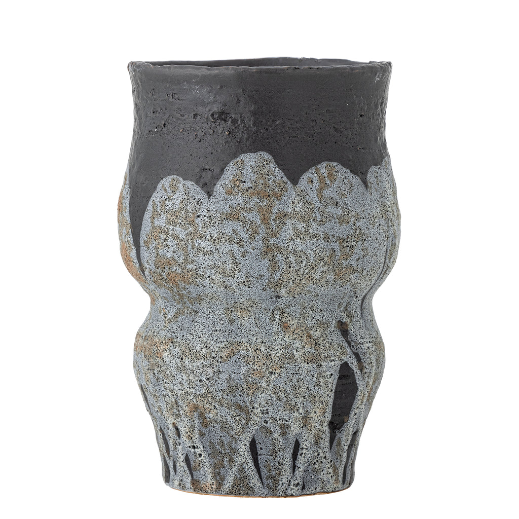 Pot de fleurs, gris, Grès
