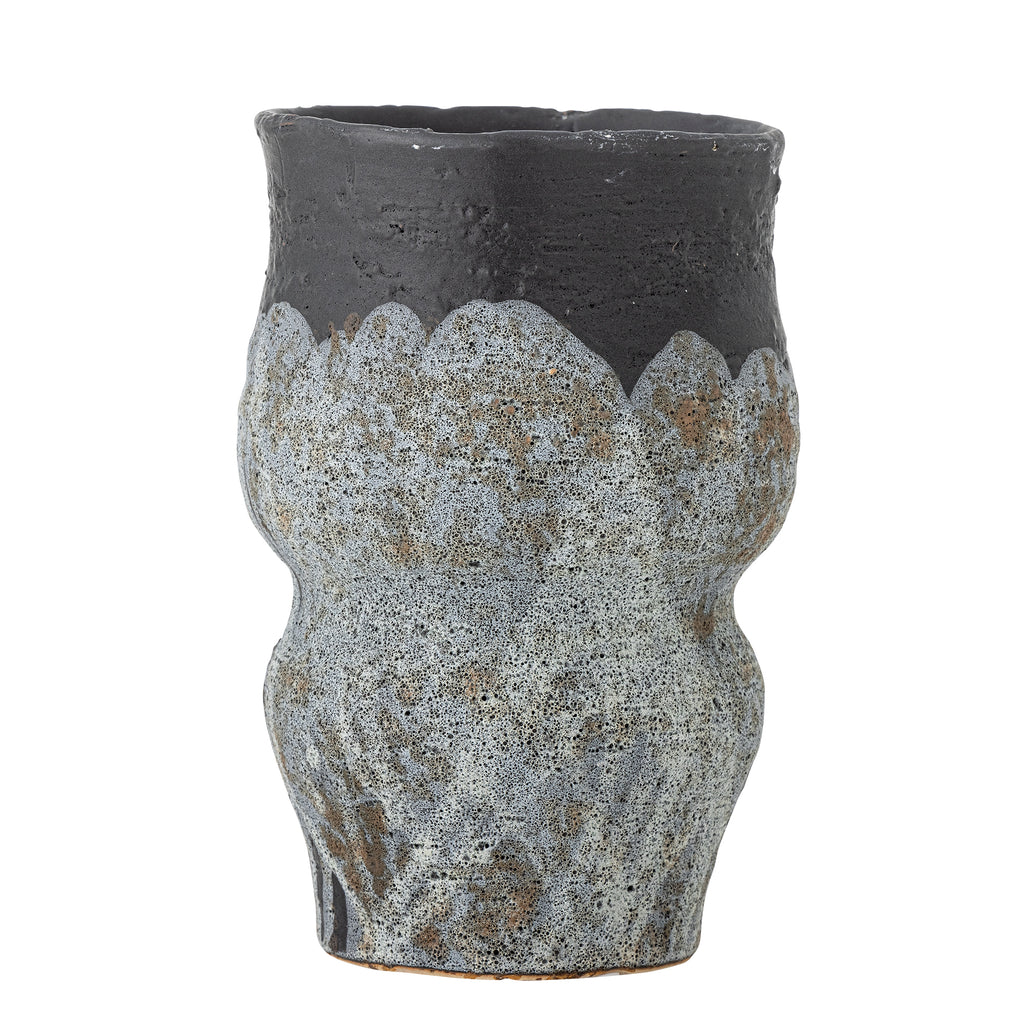 Pot de fleurs, gris, Grès