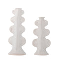 Bougeoirs blanc en grès (2 tailles)