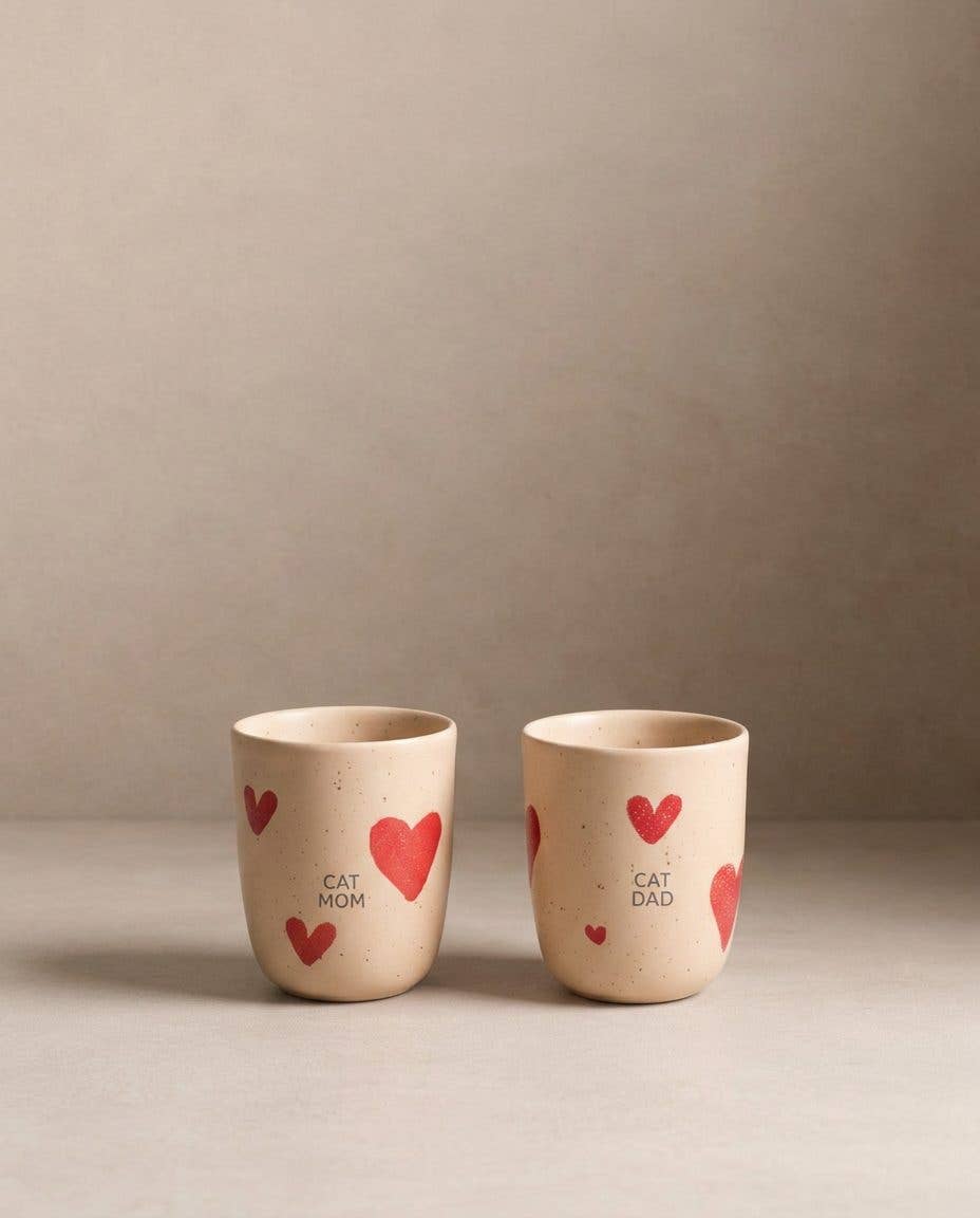 Verre à café en Grès Cozy Hearts 220ml
