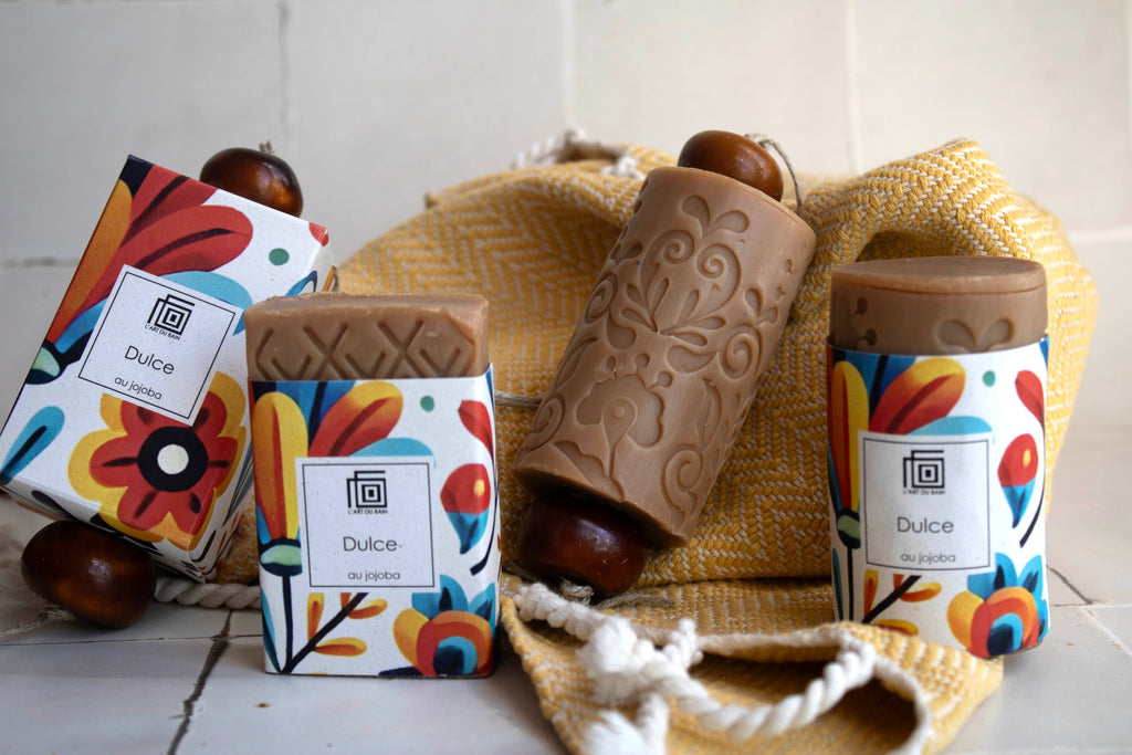 Savon "Dulce"  au jojoba, savon sur corde