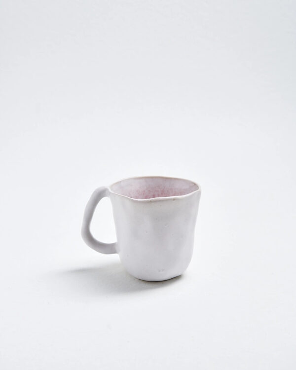 Tasse blanche et rose clair Nature Shape