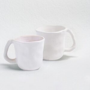 Tasse blanche et rose clair Nature Shape – Image 2